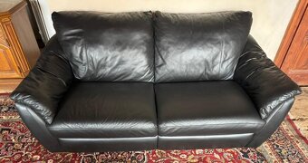 Černá kožená sedačka,5843 - 2