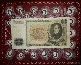 1000 korun 1934 obrovská bankovka 200x105mm, vyhledávaná a ž - 2