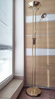 Volně stojací lampa – 183cm vysoká, zlatá-mosaz, stmívatelná - 2