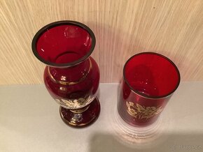 Vázičky - rubínové sklo - 2