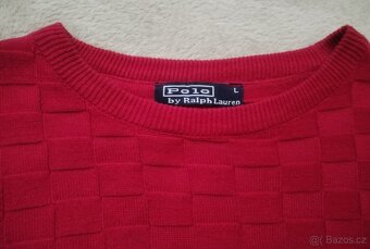 Pánský červený svetr POLO by RALPH LAUREN vel. L - 2