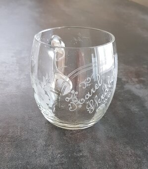 Starožitné broušené půllitry – sada z roku 1938 - 2