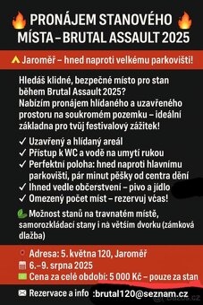 Brutal Assault -pronájem místa pro stan - 2