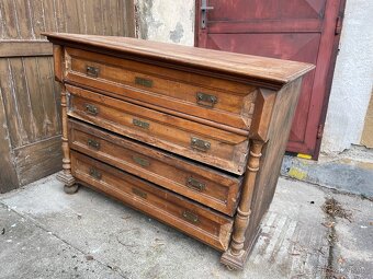 ✅ Starožitná dřevěná komoda | masivní dřevo | 4 šuplíky - 2