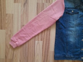 Džínová mikina/bunda s kapucí, vel. 164 - 2