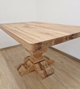 Nový jídelní stůl drásaný dub masiv 90x140 cm - 2