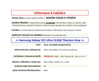 Samsung Galaxy S25 Ultra 512GB šedý NOVÝ NEROZBALENÝ - 2