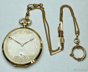 14K CELO ZLATÉ PÁNSKÉ KAPESNÍ HODINKY SILVANA S ETUI - 2