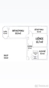 Prodej družstevního bytu 3+1 70,6 m² - 2