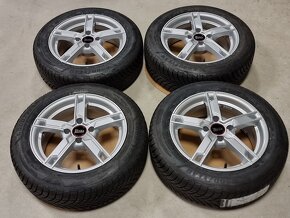 zimní alu MAM 6,5x16" 4x108 ET20 s pneu 195/60 R16 - 2