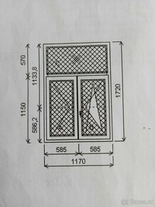Trojdílné okno s poutcem 3 ks pozice 156 - 2