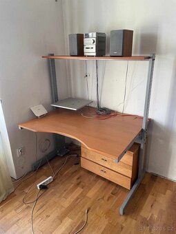 Moderní dvoupatrový kancelářský stůl s nastavitelnou výškou - 2