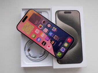 APPLE iPhone 15 Pro 128GB Přírodní titan - ZÁRUKA - TOP STAV - 2