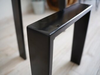 Úzká Železná Industrial Podnož Stolová Noha do A 2ks Černá - 2