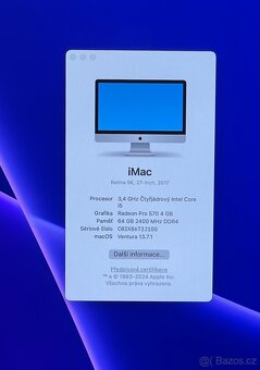 iMac 27” 5K 2017 CTO /64GB RAM/Intel i5/512GB SSD/ Záruka - 2