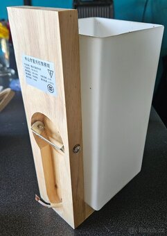 Nástěnná lampa dřevo/sklo stav jako nové E27 - 2