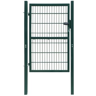 vidaXL Plotová branka 2D (jednokřídlá) zelená 106 x 210 cm - 2