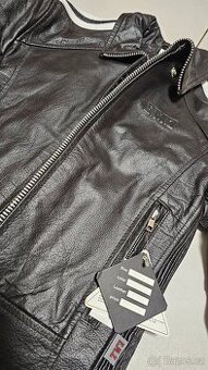 Kožená dámská moto motorkářská bunda E.M.Z., vel. M - NOVÁ - 2