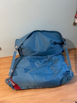 Sedací pytel/vak BeanBag s popruhy modré barvy - 2