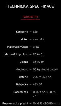 Elektricky skutr max. rychlost 70km/hod. - 2