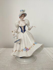 Royal dux porcelánová soška dáma s dáždnikom - 2
