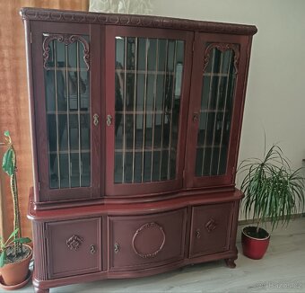 Starožitný vintage příborník z přírodního dřeva - 2