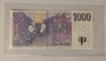 Výroční bankovka 1000 Kč – ČNB 30 let, série R62 001156 - 2