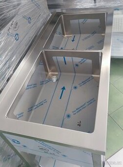 Gastro dvojdřez, nerezový dvojitý dřez, stůl, antikorozní - 2