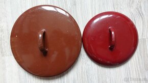 RETRO poklice na hrnec hnědý smalt - 10 kusů - 2