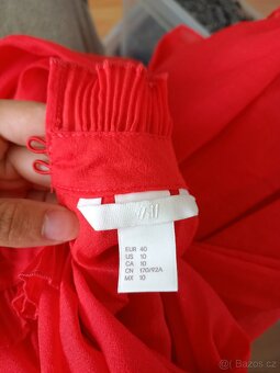 Halenka s volanem červená vel L H&M výměna swap možný - 2