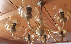 Sklěněný starý lustr, krásný, nepoškozený - 2
