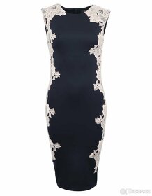 TMAVĚ MODRÉ ŠATY S KRAJKOU - 2