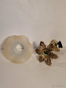 2 x mosazná lampa, lampička ,stínidlo zvoneček - 2