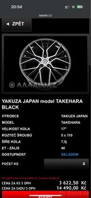 4x Alu kola yakuza japan 17 7,5j 5x110 + nové letní pneu - 2