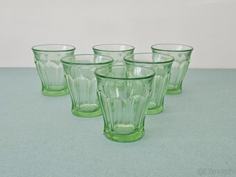 Zelené retro skleničky Duritky, 6 ks - 2
