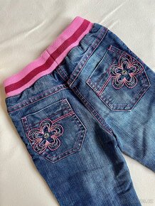 Dívčí zateplené podzimní/zimní džíny vel. 92 - 2