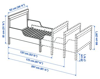 Dětská postel Ikea Sundvik - prodlužovací - 2
