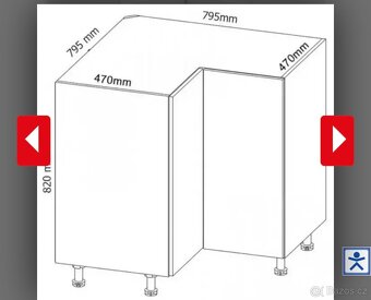 Skříň kuchyně rohová bílý lesk - 2