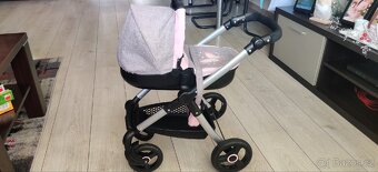 Kočárek bayer Design Style šedý/růžový - 2