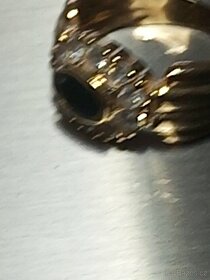 Zlaty prsten drahokam safir 14K - 2