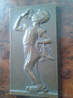 Karl Perl (1876-1965) Kleiner Schuhmacher-Bronzeplakette - 2