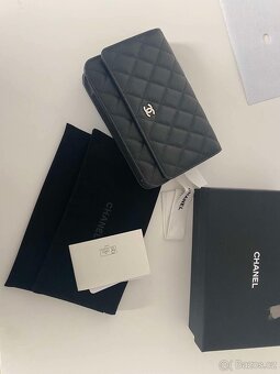 Chanel woc - kabelka na řetízku, černá, silver hw - 2