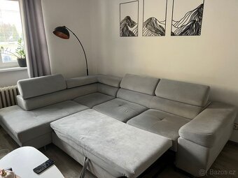 Rohová rozkládací sedačka ALFA – šedá, levá - 2