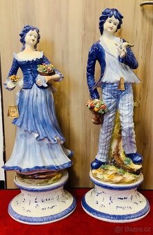 Staré porcelánové sousoší 110cm - 2