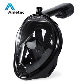 Nová celoobličejová potápěcí maska Ametec - černá - 2