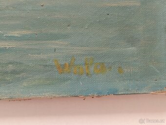 Obraz Wála, Volci na brodu, olej na plátně 21x30 - 2