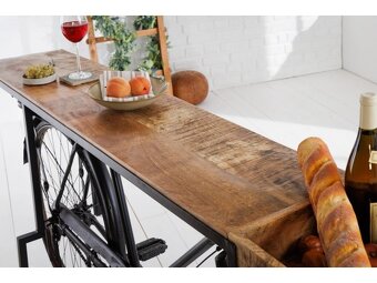 Stylový konzolový stolek Bicycle 195 cm – masiv mango - 2