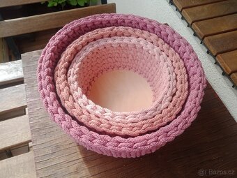 Macramé košíky růžové - 2