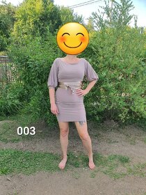 Dámské béžové šaty Figl 3 se stuhou - 2