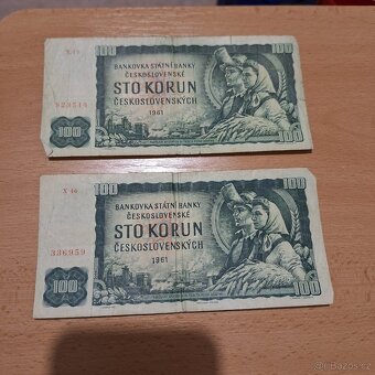Bankovky i různé minceČeskoslovensko 10,20,100 a 500 Kčs - 2